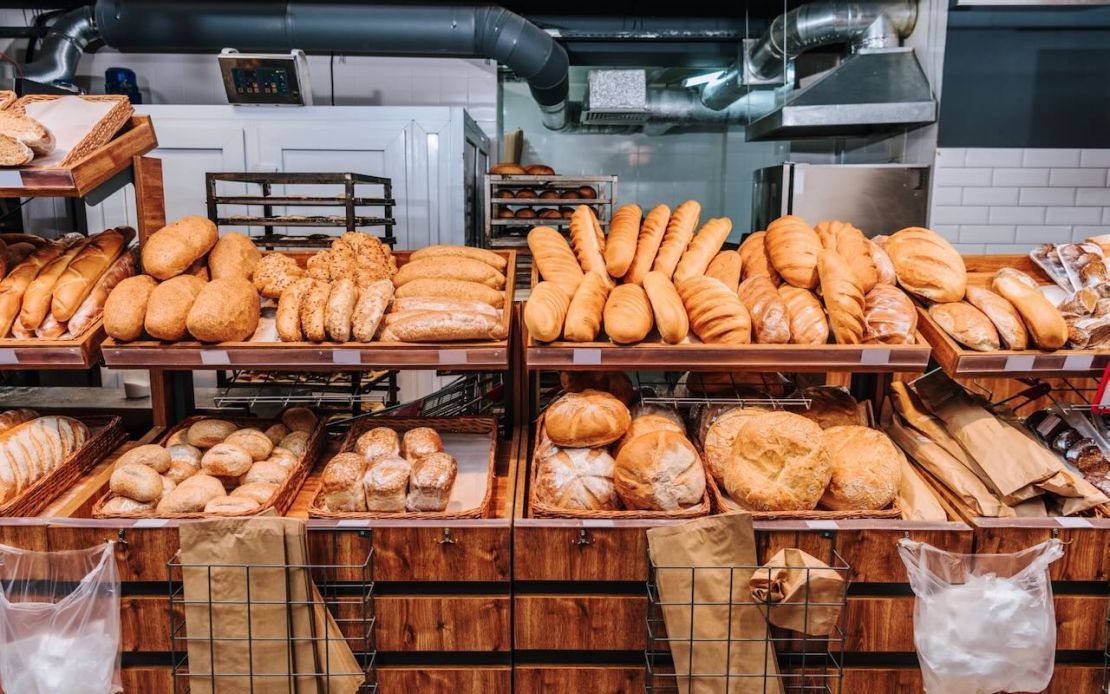 Warm bakery interior with fresh pastries on display